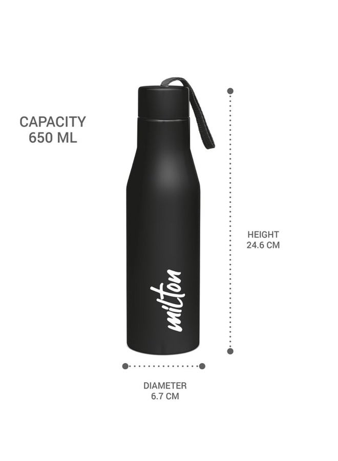 Milton 650 ml Stainless Steel Water Bottle, Leak Proof, Rust-Free, BPA Free, Metal Bottle for Sports, Gym, Travelling, Office, School, Super 750, Black Black - Image 5