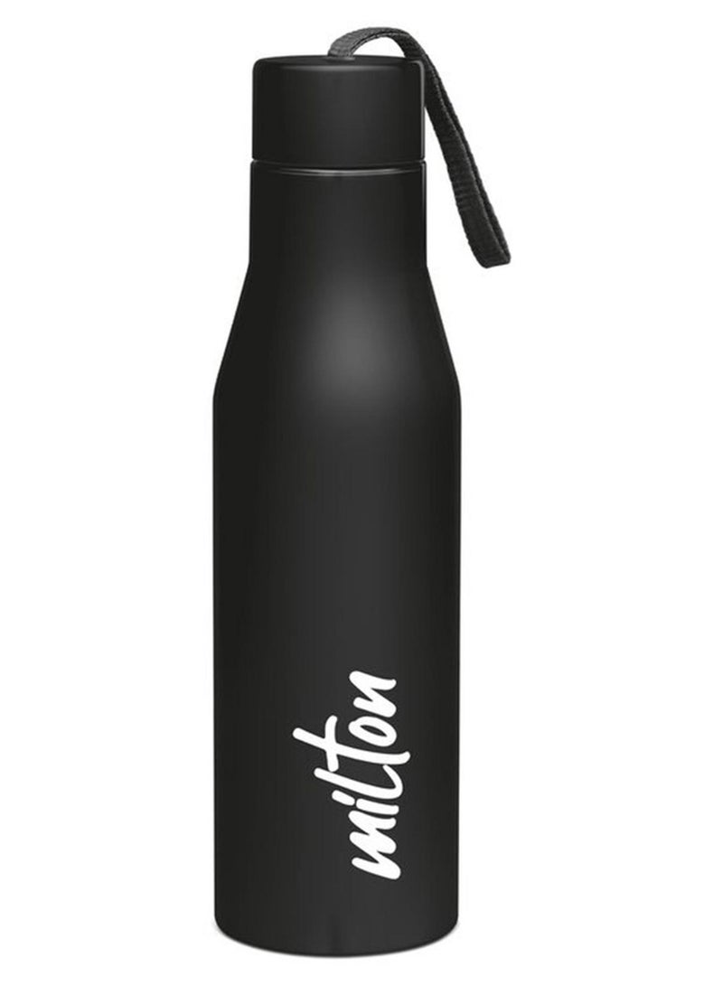 Milton 650 ml Stainless Steel Water Bottle, Leak Proof, Rust-Free, BPA Free, Metal Bottle for Sports, Gym, Travelling, Office, School, Super 750, Black Black - Image 1