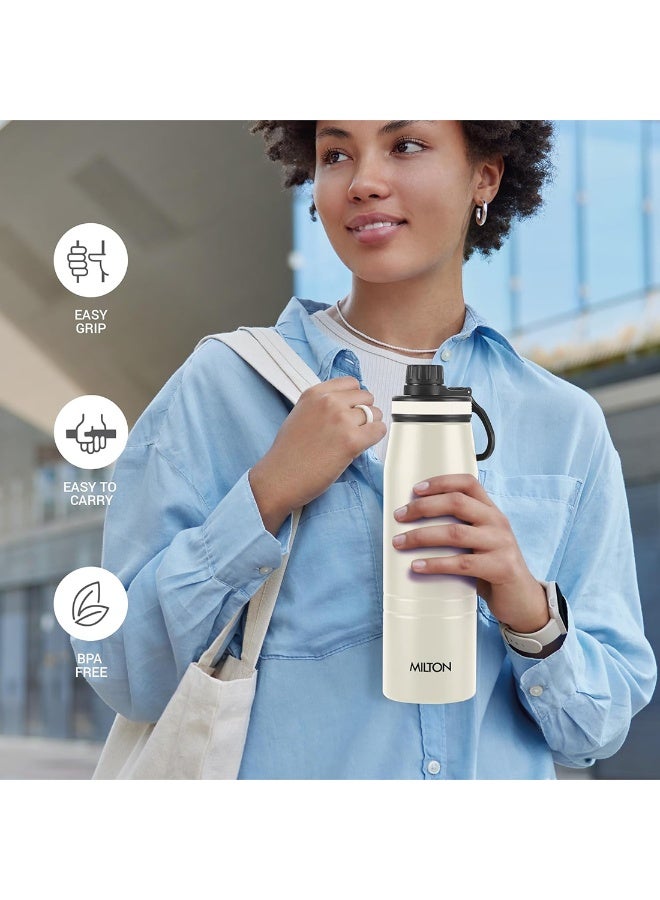 Milton 925ml Vacuum Insulated Water Bottle, Keeps Drinks Hot and Cold, 18/8 Stainless Steel, Double-Walled Thermos Flask with Inner Copper Coating for Sports, Gym, Office, Sparkle Ivory - Image 4