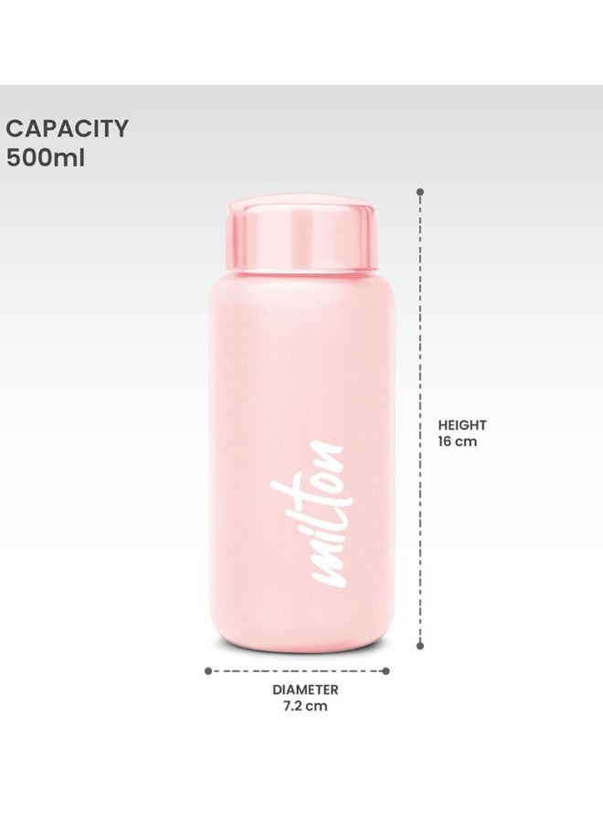 ميلتون زجاجة ماء من الفولاذ المقاوم للصدأ سعة 500 مل، جدار واحد، خالية من BPA، مانعة للتسرب، مقاومة للصدأ، زجاجة ثلاجة سهلة الإمساك، سهلة الحمل، زجاجة رياضية للرجال، الأطفال، المدرسة والسفر - أكوا - Image 5