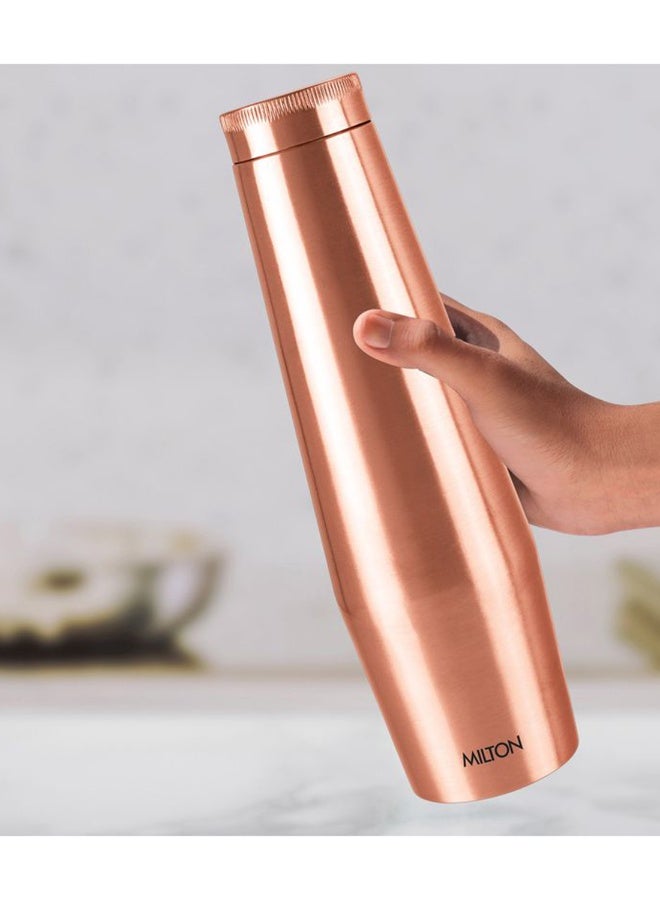 ميلتون زجاجة ماء نحاسية أصلية سعة 1090 مل - وعاء نحاسي نقي 100% للشرب، خالي من BPA، مقاوم للتسرب، يعزز المناعة، يدعم صحة الجهاز الهضمي والكبد، مستوحى من الأيورفيدا - كراون 1100 - Image 4