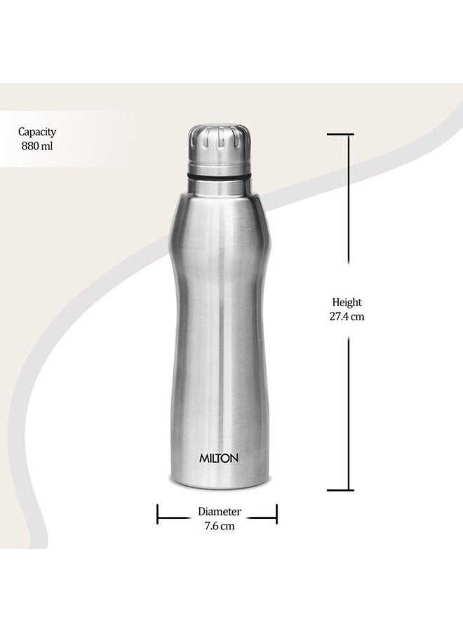 ميلتون زجاجة ماء من الفولاذ المقاوم للصدأ سعة 880 مل، جدار واحد، خالية من BPA، مانعة للتسرب، خالية من الصدأ، زجاجة ثلاجة سهلة الإمساك، سهلة الحمل، زجاجة رياضية للرجال، الأطفال، المدرسة والسفر - إيلات - Image 5