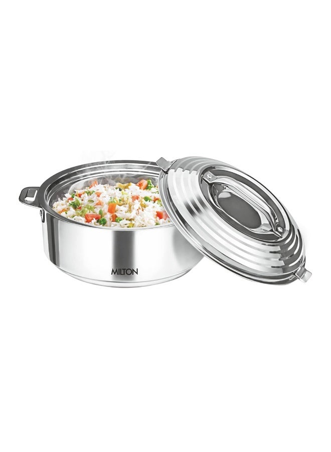 Milton Galaxia 3500 Insulated Stainless Steel Casserole, 3300 ml | 111 oz| 3.5 qt. Thermal Serving Bowl, Keeps Food Hot & Cold for Long Hours, Elegant Hot Pot Food Warmer Cooler, Silver Silver  - Image 1
