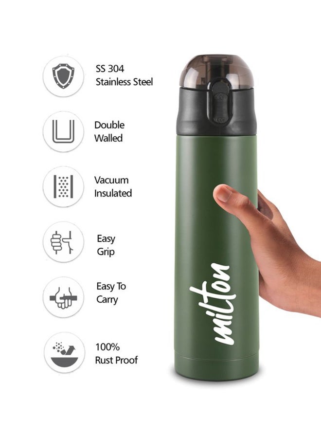 Milton New Crown 600 Thermosteel 24 Hours Hot and Cold Water Bottle, 500 ml, Green | Easy to Carry | Office Bottle | Hiking | Trekking | Travel Bottle | Gym | Home | Kitchen Bottle Green - Image 3