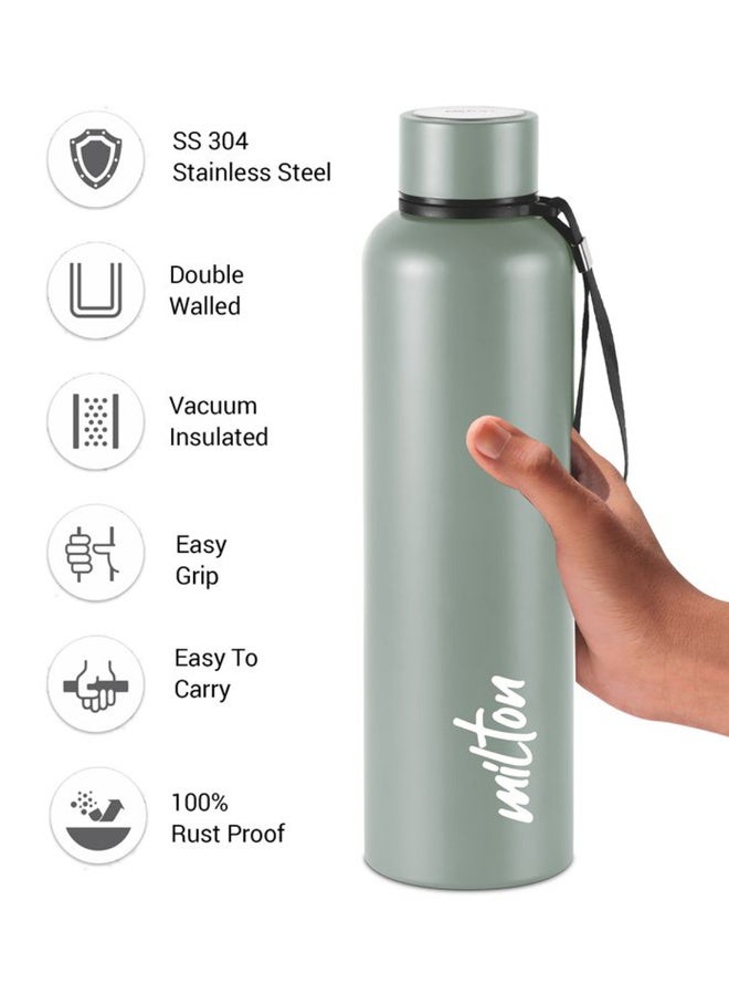Milton 1050ml Vacuum Insulated Water Bottle, Keeps Drinks Hot and Cold for 24 Hours, 18/8 Stainless Steel, Double-Walled Thermos Flask with Inner Copper Coating for Sports, Gym, Office - Aura Grey  - Image 3