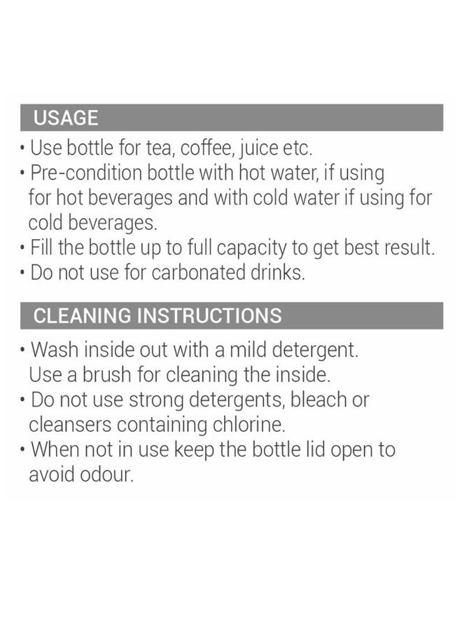 Milton 1050ml Vacuum Insulated Water Bottle, Keeps Drinks Hot and Cold for 24 Hours, 18/8 Stainless Steel, Double-Walled Thermos Flask with Inner Copper Coating for Sports, Gym, Office - Aura Grey  - Image 4