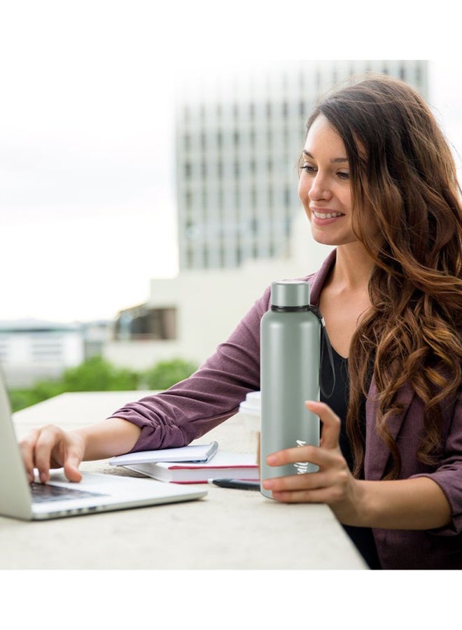 ميلتون زجاجة ماء معزولة بالفراغ سعة 1050 مل، تحافظ على المشروبات ساخنة وباردة لمدة 24 ساعة، من الفولاذ المقاوم للصدأ 18/8، زجاجة ترمس مزدوجة الجدران مع طلاء نحاسي داخلي للرياضة، الصالة الرياضية، المكتب - أورا - Image 5