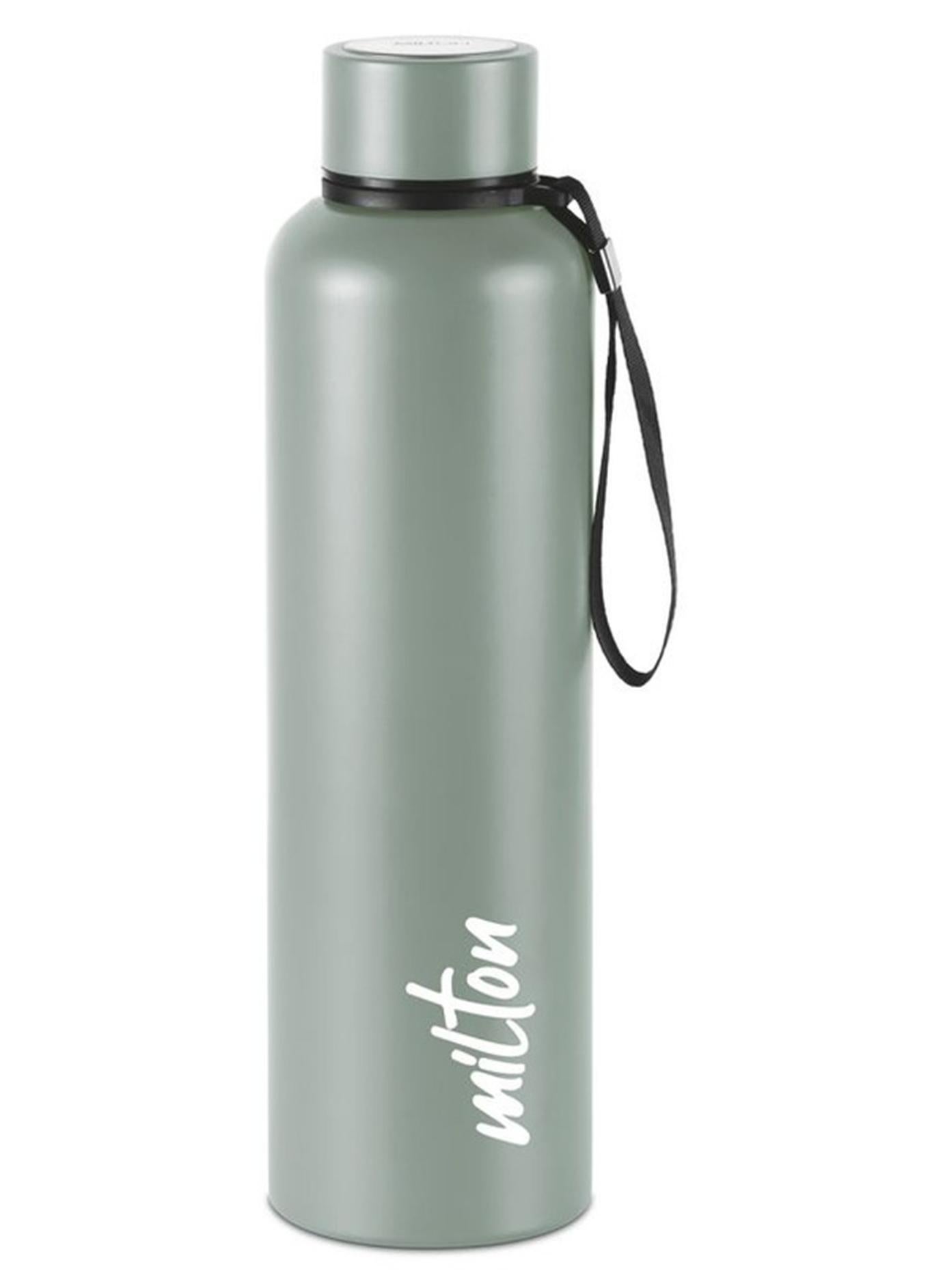 Milton 1 Litre Stainless Steel Water Bottle, Vacuum Insulated Flask Keep Drinks Hot or Cold for 24 hours, Leak Proof, Metal Bottle for Sports, Gym, Travelling, Aura 1000, Grey Grey