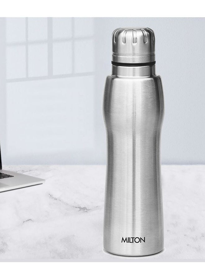 Milton 635ml Stainless Steel Water Bottle, Single-Walled, BPA-Free, Leak-Proof, Rust-Free, Easy-Grip Fridge Bottle,Easy to Carry, Gym Bottle for Men, Kids, School & Travel - Elate Silver  - Image 3