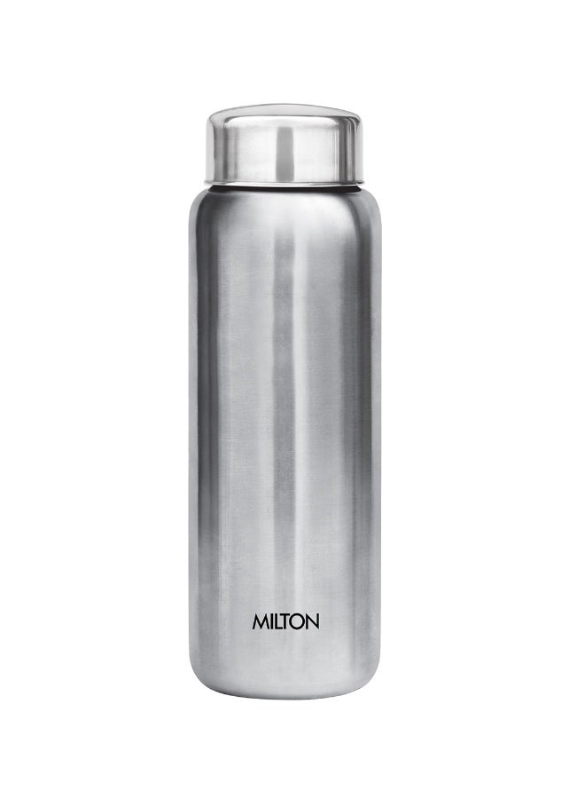 Milton 750ml (Half Litre) Stainless Steel Water Bottle – Single Walled, Leakproof, Easy-Grip, Easy to Carry Bottle for Gym, Home, Kitchen, Hiking & Travel – Aqua 750 Silver - Image 1