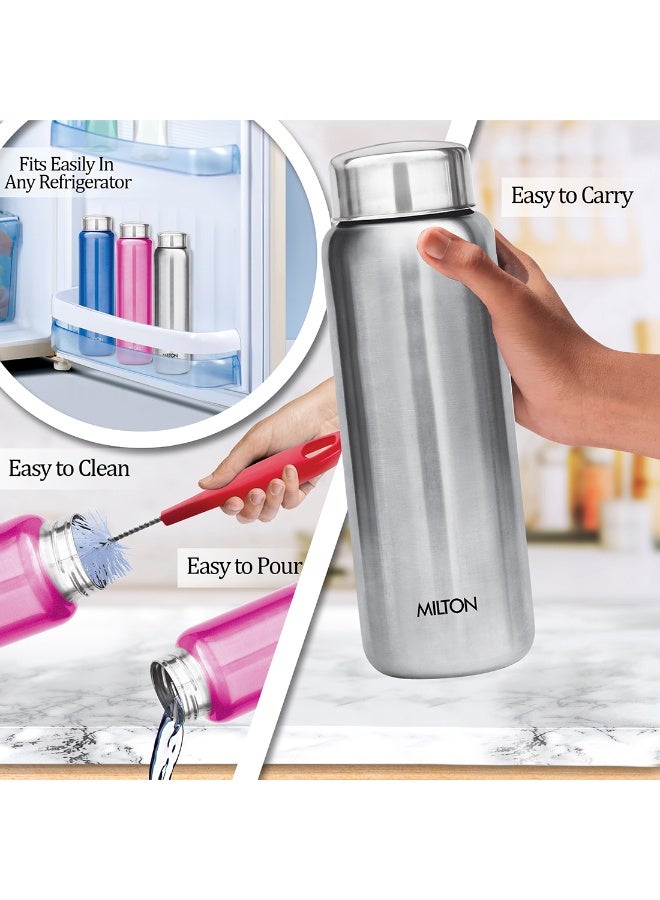 Milton 750ml (Half Litre) Stainless Steel Water Bottle – Single Walled, Leakproof, Easy-Grip, Easy to Carry Bottle for Gym, Home, Kitchen, Hiking & Travel – Aqua 750 Silver - Image 4