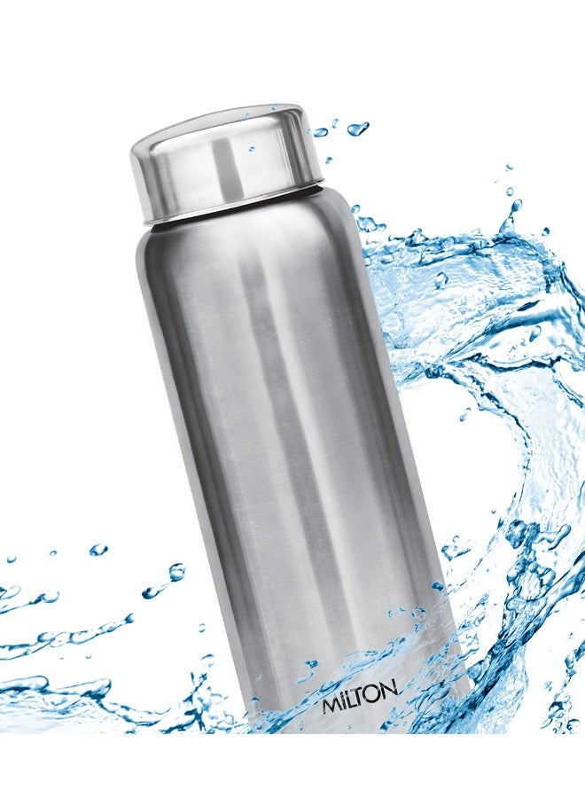 Milton 750ml (Half Litre) Stainless Steel Water Bottle – Single Walled, Leakproof, Easy-Grip, Easy to Carry Bottle for Gym, Home, Kitchen, Hiking & Travel – Aqua 750 Silver - Image 2
