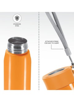 ميلتون 690ml Stainless Steel Water Bottle, Single-Walled, BPA-Free, Leak-Proof, Rust-Free, Easy-Grip Fridge Bottle,Easy to Carry, Gym Bottle for Men, Kids, School & Travel - Handy Orange  - Image 4