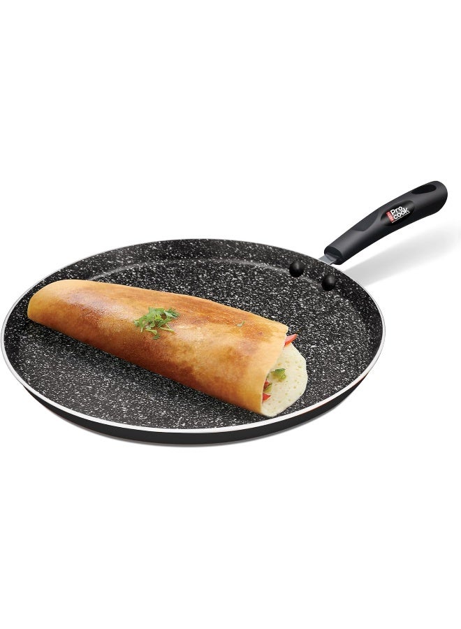 Milton 32 cm Granito Induction Omni Tawa, Lightweight Aluminium, Non-Stick, Food Grade, Hot Plate & Dishwasher Safe Black - Image 1