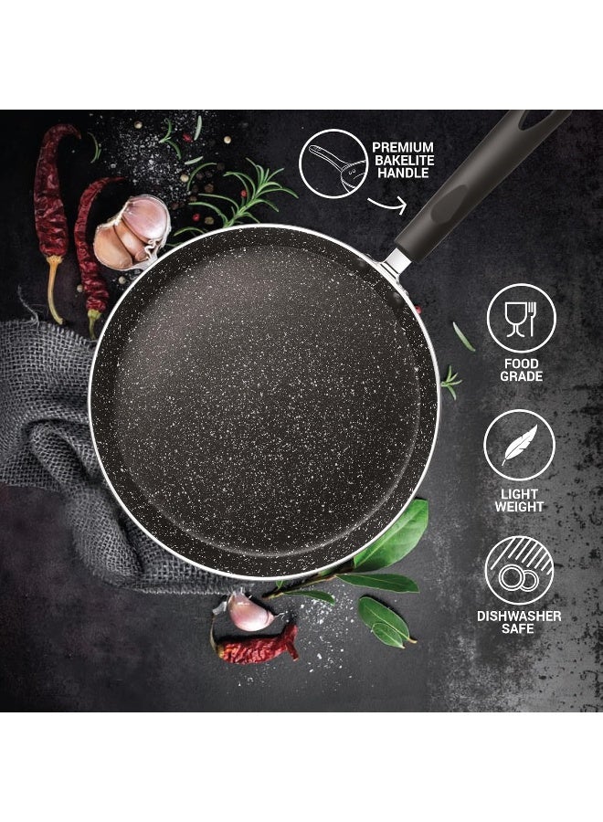 Milton 32 cm Granito Induction Omni Tawa, Lightweight Aluminium, Non-Stick, Food Grade, Hot Plate & Dishwasher Safe Black - Image 3