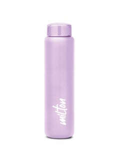 ميلتون 1000ml Stainless Steel Water Bottle, Single-Walled, BPA-Free, Leak-Proof, Rust-Free, Easy-Grip Fridge Bottle,Easy to Carry, Gym Bottle for Men, Kids, School & Travel - Aqua Purple  - Image 1