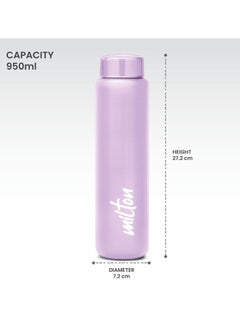 ميلتون 1000ml Stainless Steel Water Bottle, Single-Walled, BPA-Free, Leak-Proof, Rust-Free, Easy-Grip Fridge Bottle,Easy to Carry, Gym Bottle for Men, Kids, School & Travel - Aqua Purple  - Image 5