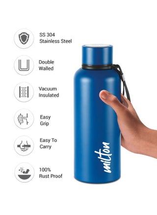 Milton 750 ml Stainless Steel Water Bottle, Vacuum Insulated Flask Keep Drinks Hot or Cold for 24 hours, Leak Proof, Metal Bottle for Sports, Gym, Travelling, Aura, Dark Blue Dark Blue - view 3