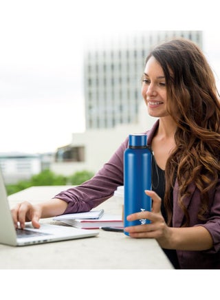 Milton 750 ml Stainless Steel Water Bottle, Vacuum Insulated Flask Keep Drinks Hot or Cold for 24 hours, Leak Proof, Metal Bottle for Sports, Gym, Travelling, Aura, Dark Blue Dark Blue - view 5