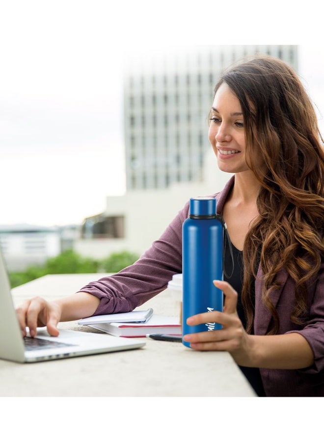 ميلتون زجاجة ماء معزولة بالفراغ سعة 750 مل، تحافظ على المشروبات ساخنة وباردة لمدة 24 ساعة، من الفولاذ المقاوم للصدأ 18/8، زجاجة ترمس مزدوجة الجدران مع طلاء نحاسي داخلي للاستخدام في الصالة الرياضية، المكتب - أورا - Image 5