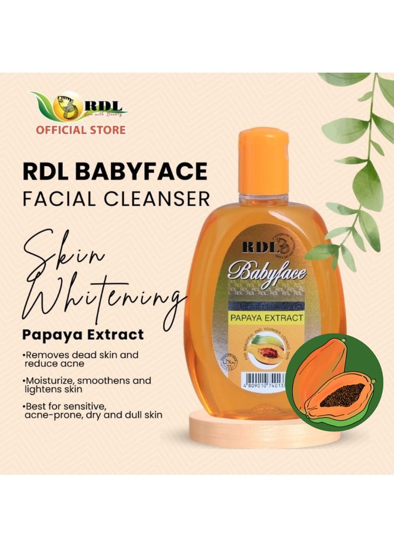 RDL Pack of 3 Baby Face Papaya Extract Facial Cleanser 250ml - Image 2