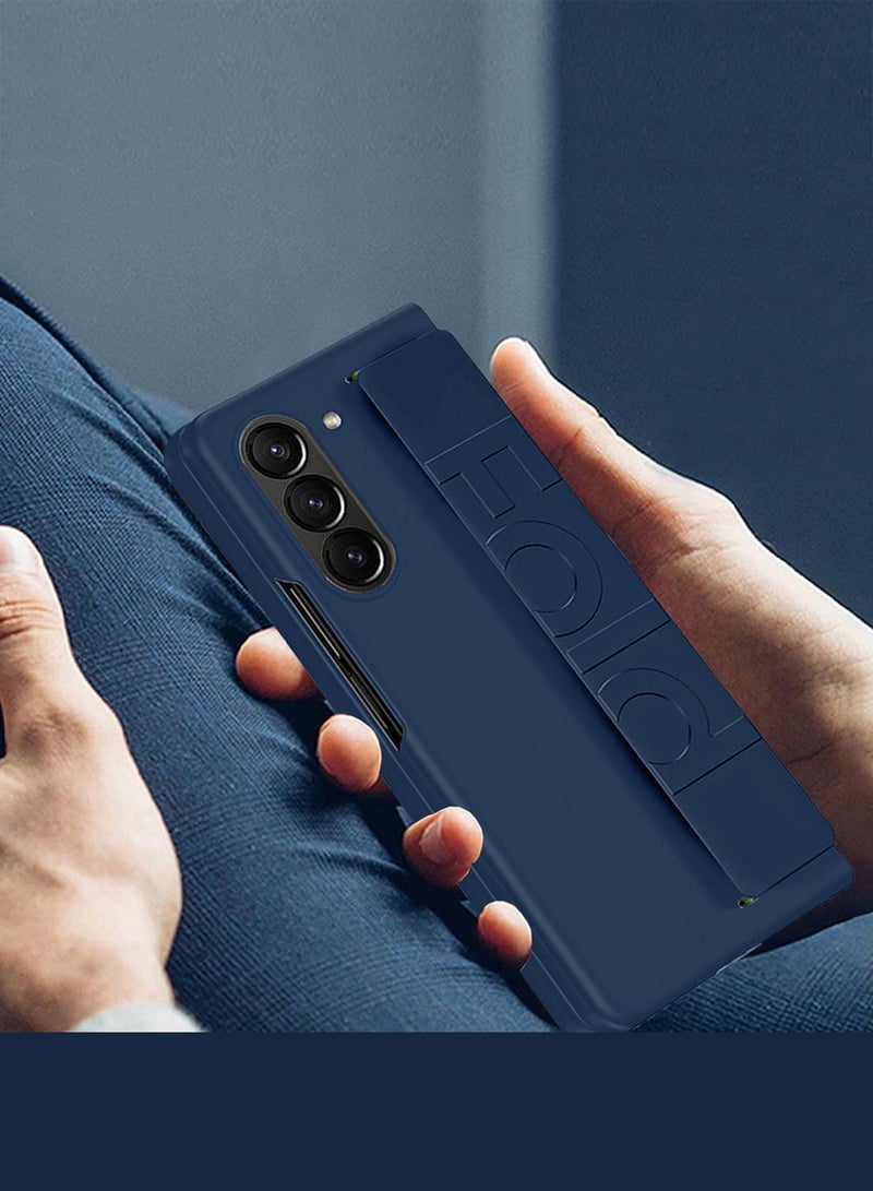 MARGOUN ( for Samsung Galaxy Z Fold 6 2024 ) Case, Slim and Lightweight Design, Wrist Strap Handheld Folding Mobile Phone Protective Case Dark Blue  - Image 5