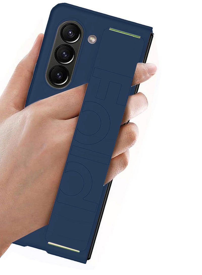 MARGOUN ( for Samsung Galaxy Z Fold 6 2024 ) Case, Slim and Lightweight Design, Wrist Strap Handheld Folding Mobile Phone Protective Case Dark Blue  - Image 4
