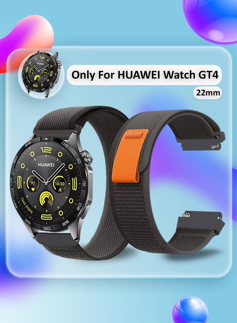 MARGOUN ( for Huawei Watch GT4 ) Trail Loop Band, Braided Elastic Weave Sport Strap, Nylon Sport Loop Bands for Men Women Dark Grey  - Image 2