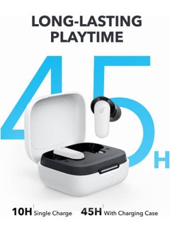 ساوند كور Soundcore P30i by Anker Noise Cancelling Earbuds, Smart Noise Cancelling, Powerful Bass, 45h Playtime, 2-in-1 Case and Mobile Phone Stand, IP54, Wireless Headphones, Blueto5.4, App Control white  - Image 5
