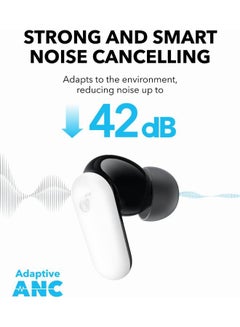 ساوند كور Soundcore P30i by Anker Noise Cancelling Earbuds, Smart Noise Cancelling, Powerful Bass, 45h Playtime, 2-in-1 Case and Mobile Phone Stand, IP54, Wireless Headphones, Blueto5.4, App Control white  - Image 3