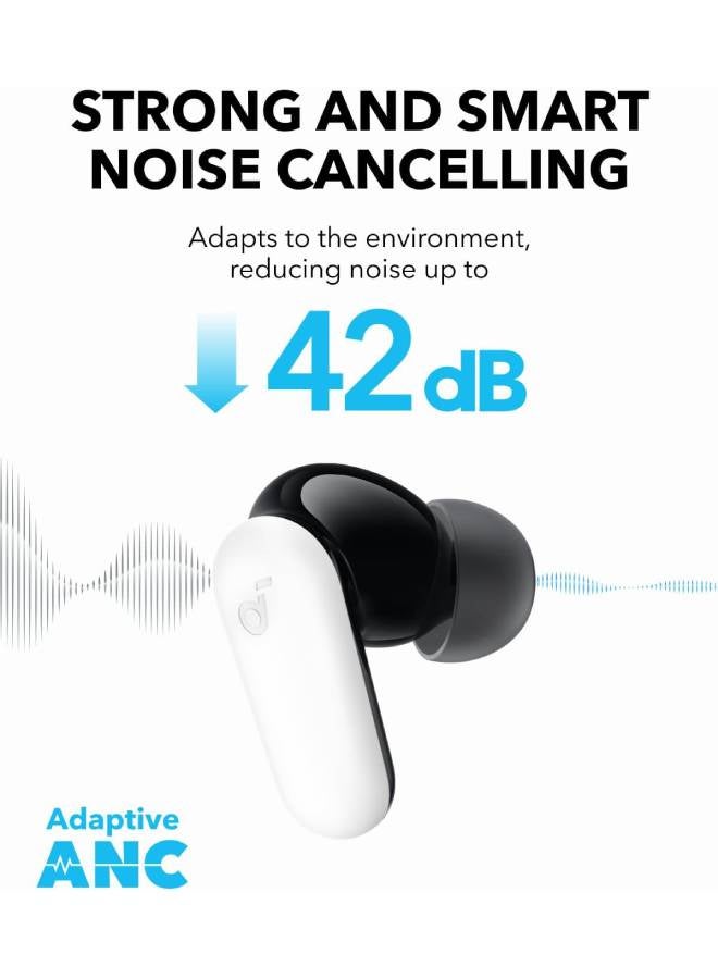 Soundcore Soundcore P30i by Anker Noise Cancelling Earbuds, Smart Noise Cancelling, Powerful Bass, 45h Playtime, 2-in-1 Case and Mobile Phone Stand, IP54, Wireless Headphones, Blueto5.4, App Control white  - Image 3