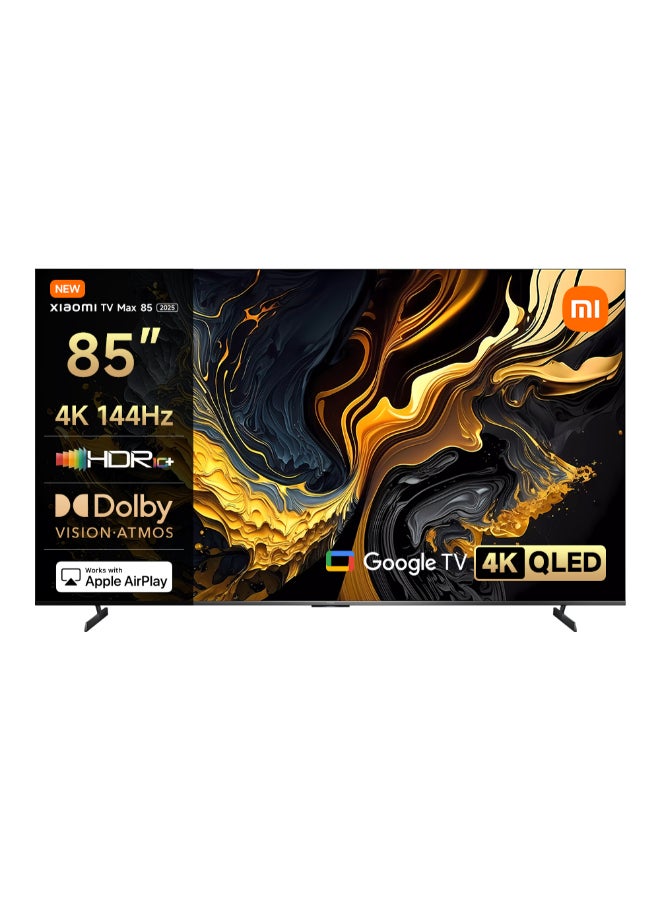 Xiaomi TV Max 85 2025 | Ultra-large 4K display | Quantum Dot display | 144Hz Refresh Rate | Dolby Vision, Dolby Atmos | AI processor, Google TV L85MA-MAXME Black - Image 1