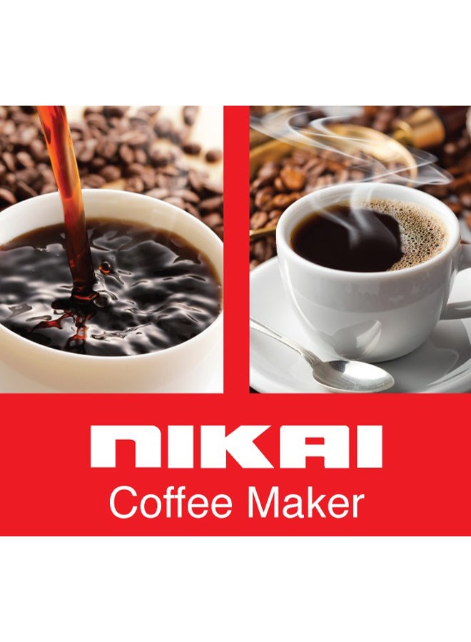نيكاي صانعة القهوة نيكاي 900 وات، شاشة رقمية، سعة 1.5 لتر، إبريق زجاجي، 4 أزرار وظيفية، حماية من الغليان الجاف، وظيفة مضادة للتنقيط لمدة 30 ثانية، NCM2120DSX - Image 4
