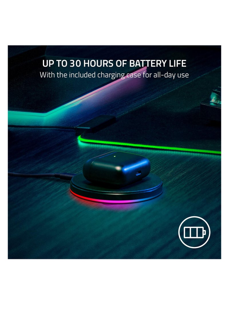 ريزر Hammerhead HyperSpeed Wireless (Xbox Licensed) Gaming Earbuds for Xbox, PS5, PC, Mobile: ANC, ENC, Mic - Bluetooth 5.2, RGB Chroma, 30 Hr Battery Black/Green - Image 5