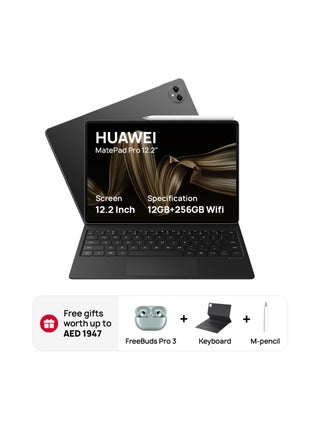 MatePad Pro 12.2-Inch Tablet Black WiFi 12GB RAM256GB With Huawei Glide Keyboard, Professional GoPaint App, M-Pencil + Freebuds Pro3 - Middle East Version - pnsku/N70122660V/45/_/1729688721/e81c3f13-4485-4d10-b80c-be563388e79f
