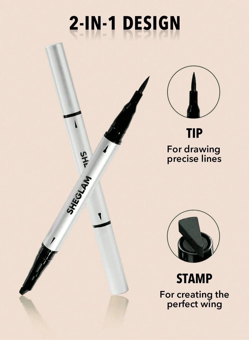 SHEGLAM WING IT WATERPROOF LINER DUO-BROWN Brown - Image 2