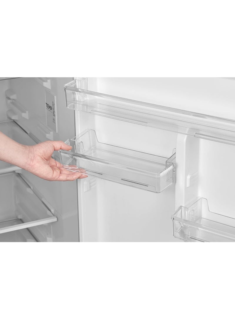 Midea - Fridge With Top Freezer 411 Liter Tropical Compressor Multi Air Flow Active C Fresh Filter MDRT580MTN46 Silver - Image 1