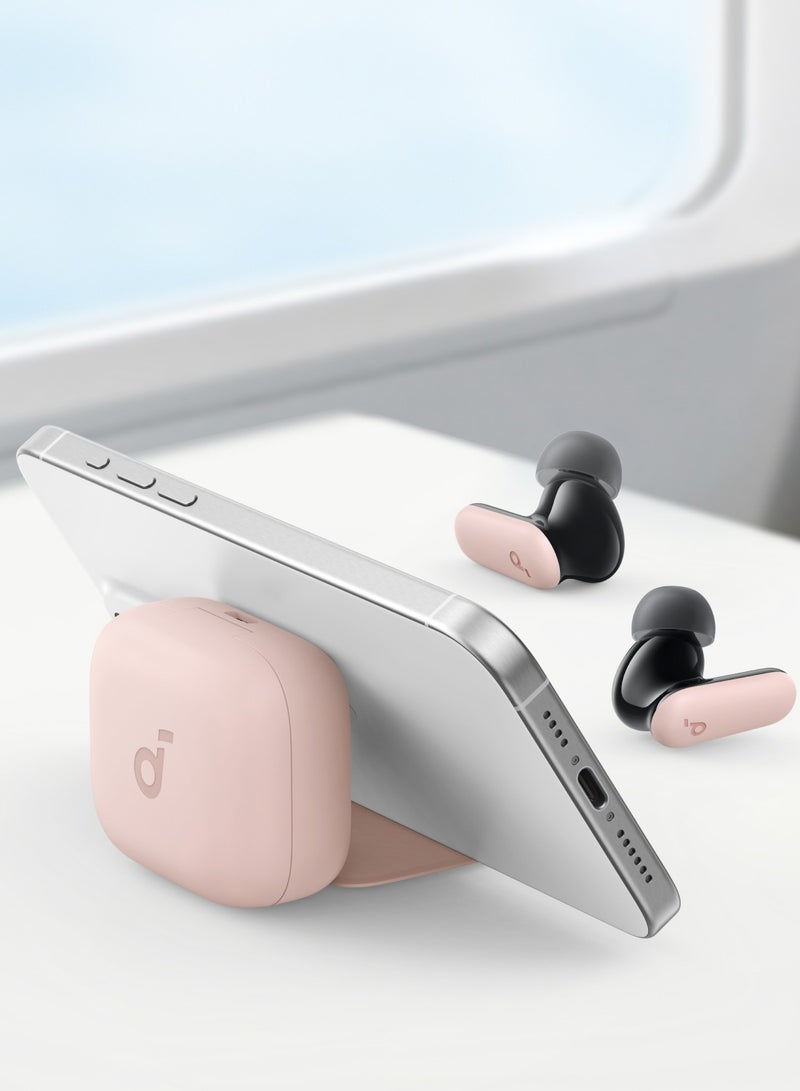 Soundcore - Soundcore P30i by Anker Noise Cancelling Earbuds, Smart Noise Cancelling, Powerful Bass, 45h Playtime, 2-in-1 Case and Mobile Phone Stand, IP54, Wireless Headphones, Blueto5.4, App Control pink - Image 1