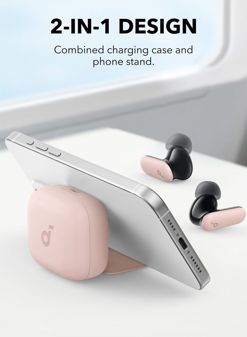 Soundcore - Soundcore P30i by Anker Noise Cancelling Earbuds, Smart Noise Cancelling, Powerful Bass, 45h Playtime, 2-in-1 Case and Mobile Phone Stand, IP54, Wireless Headphones, Blueto5.4, App Control pink - Image 1