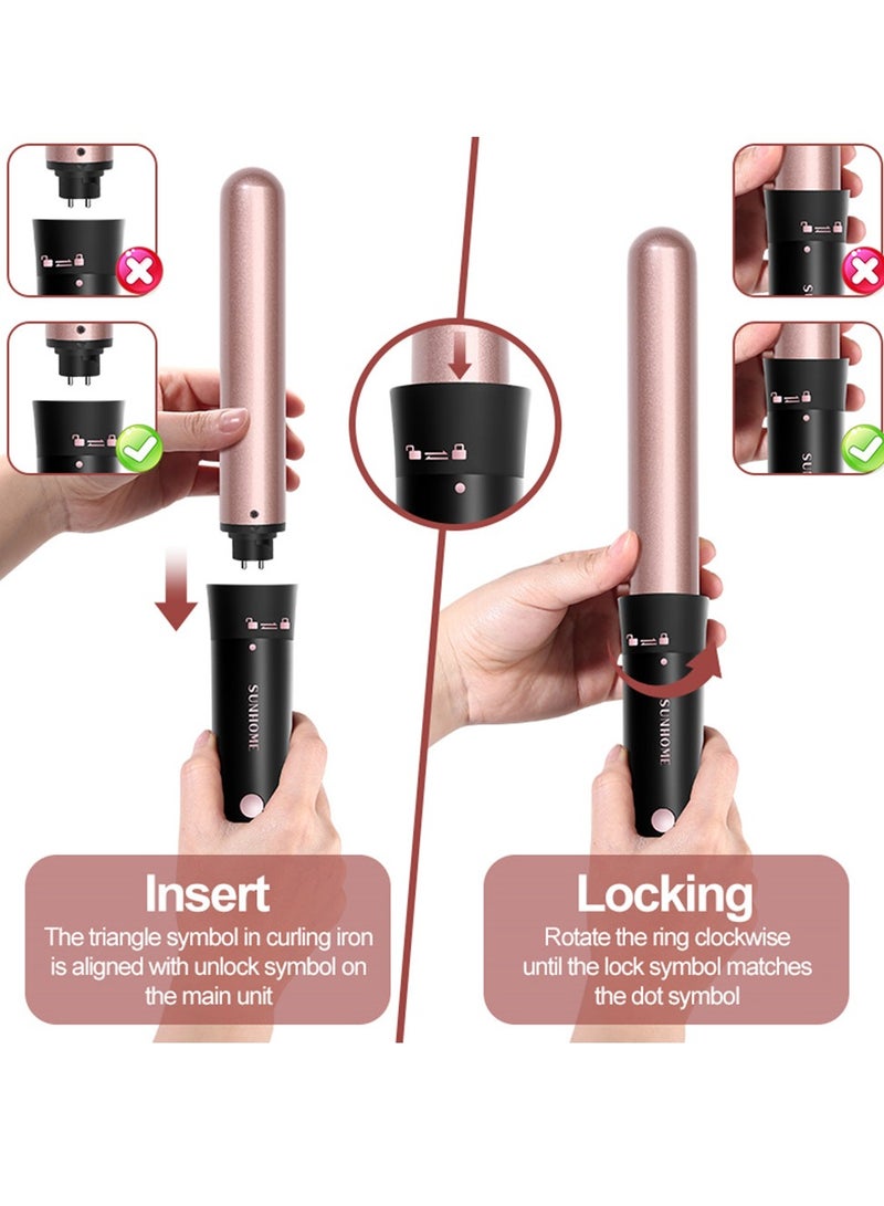 5-IN-1 Hair Curler Iron, Professional Curling Wand Set, Instant Heat Up Hair Curler with 5 Interchangeable Ceramic Barrels (9-32mm),Hair Curler with Fast Heating Up,With LED Temperature Adjustment and Heat Up, Hair Curler Include Heat Resistant Glove Gold - pnsku/N70122712V/45/_/1729658785/90089575-f1cf-4f36-94ce-6e19f998fd0b