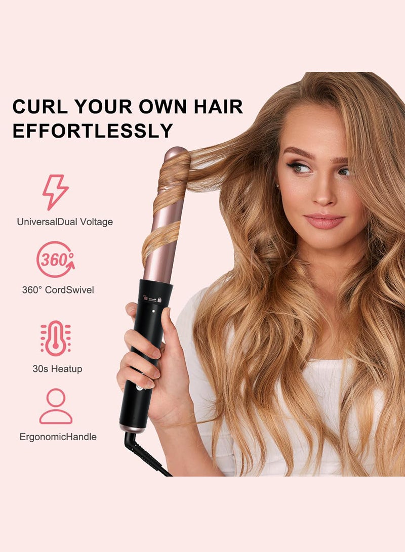 5-IN-1 Hair Curler Iron, Professional Curling Wand Set, Instant Heat Up Hair Curler with 5 Interchangeable Ceramic Barrels (9-32mm),Hair Curler with Fast Heating Up,With LED Temperature Adjustment and Heat Up, Hair Curler Include Heat Resistant Glove Gold - pnsku/N70122712V/45/_/1729658798/447f4cb3-1829-4165-b721-44dc05386628