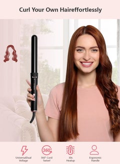 Sunhome 5-IN-1 Hair Curler Iron, Professional Curling Wand Set, Instant Heat Up Hair Curler with 5 Interchangeable Ceramic Barrels (9-32mm),Hair Curler with Fast Heating Up,With LED Temperature Adjustment and Heat Up, Hair Curler Include Heat Resistant Glove Black  - Image 5