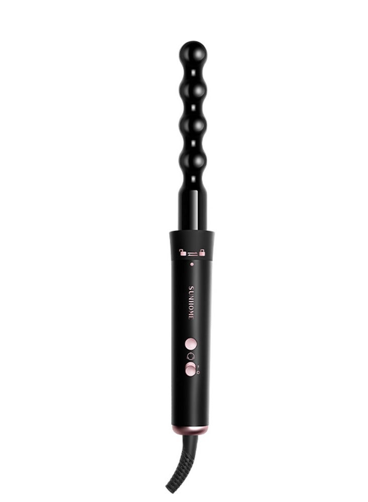 5-IN-1 Hair Curler Iron, Professional Curling Wand Set, Instant Heat Up Hair Curler with 5 Interchangeable Ceramic Barrels (9-32mm),Hair Curler with Fast Heating Up,With LED Temperature Adjustment and Heat Up, Hair Curler Include Heat Resistant Glove Black