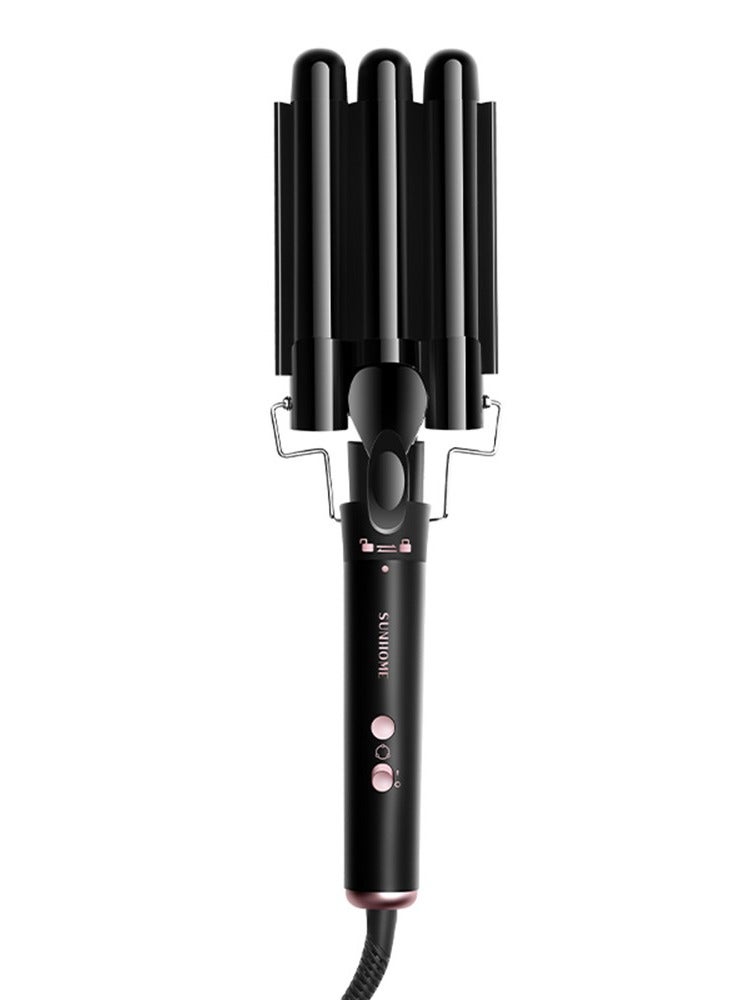 5-IN-1 Hair Curler Iron, Professional Curling Wand Set, Instant Heat Up Hair Curler with 5 Interchangeable Ceramic Barrels (9-32mm),Hair Curler with Fast Heating Up,With LED Temperature Adjustment and Heat Up, Hair Curler Include Heat Resistant Glove Black