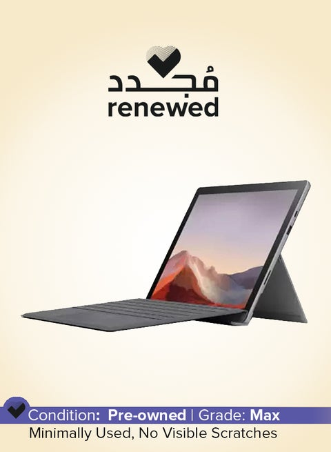 Renewed - Surface Pro 7 1866 2in1 Laptop With 12.3 inch Display,Intel Core i5/10th Gen/16GB RAM/256GB SSD,Intel Iris Graphics/Windows 10 Pro English Silver