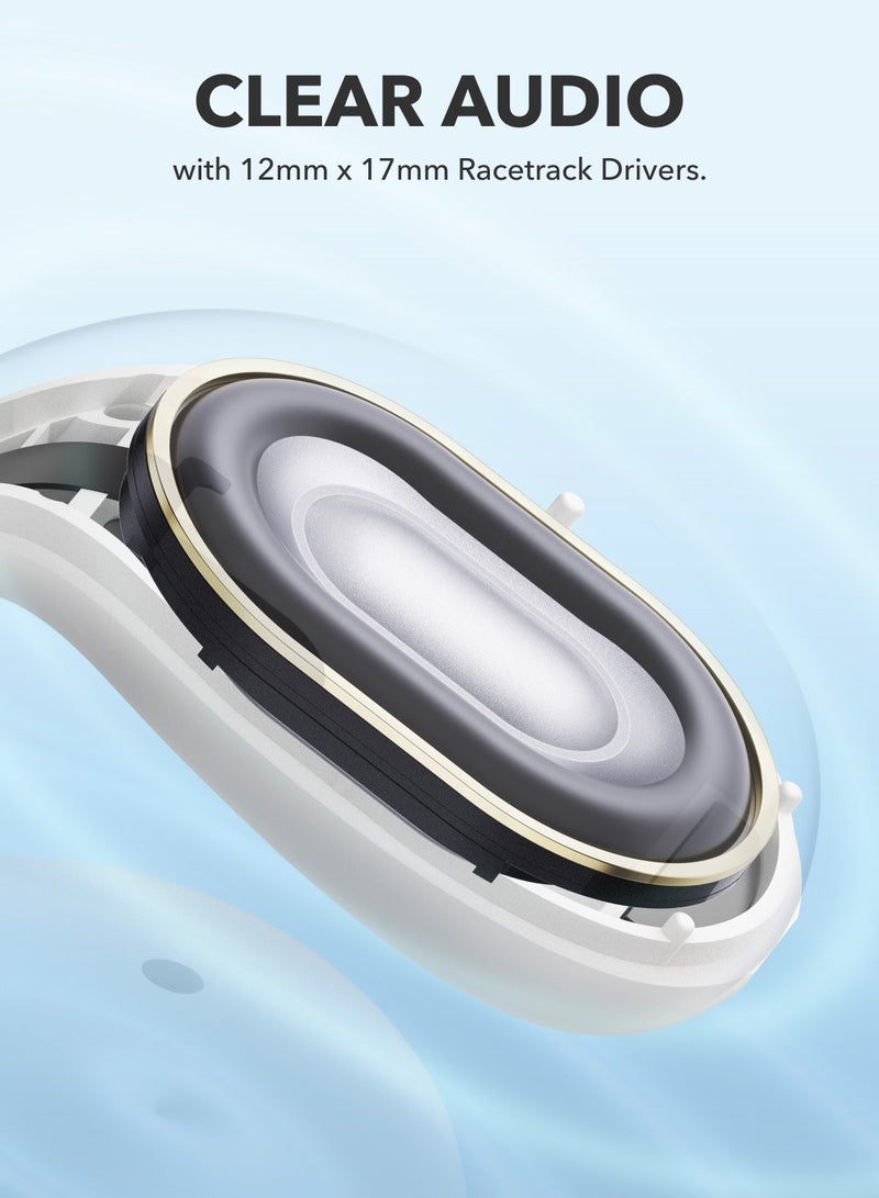 ساوند كور Soundcore C30i by Anker, Open-Ear Earbuds, Clip-On Headphones, Lightweight Comfort, Stable Fit, Firm-Shell Design, Attachable Ear Grips, Big Drivers for Clear Audio, 30H Play, IPX4 Water-Resistant white  - Image 4