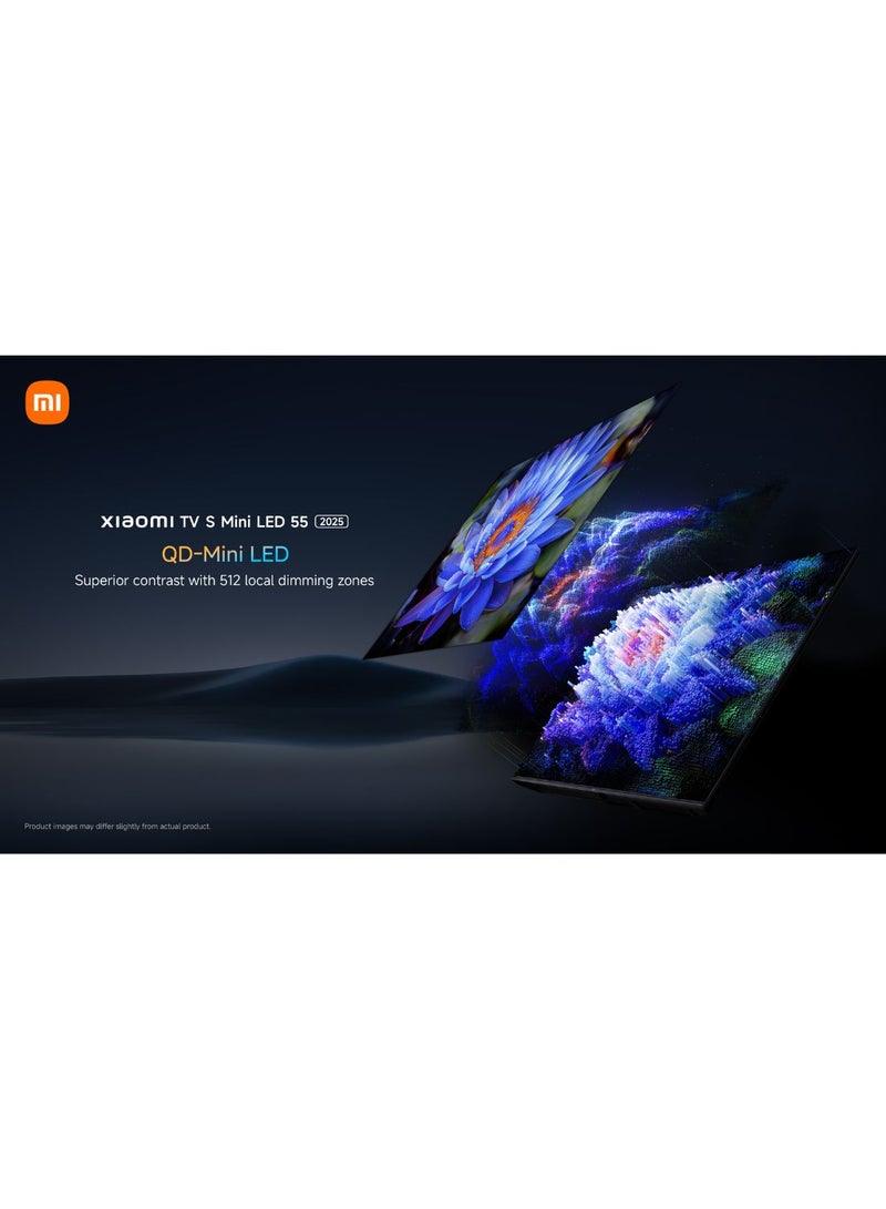 Xiaomi TV S Mini LED 55" 2025 | 4K QD-MiniLED | 144Hz refresh rate | Dolby Audio/Dolby Atmos/DTS-X​ | Powerful AI engine for image enhancement L55MASPLME Black - Image 1