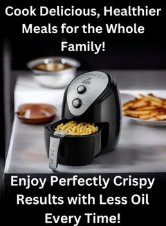 بلاك اند ديكر 3.5L Air Fryer with Manual Control & 1500W Power + 750W Multifunction Food Processor with 2L Capacity & Stainless-Steel Blades - Ultimate Cooking & Food Prep Combo 5 L 1500 W AF150-B5+FX760-B5 Black/White  - Image 4