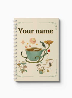 LOWHA Customizable 60 Sheet Spiral Notebook Personalized with Your Name on Coffee Hard Paper Cover Multicolour  - Image 3