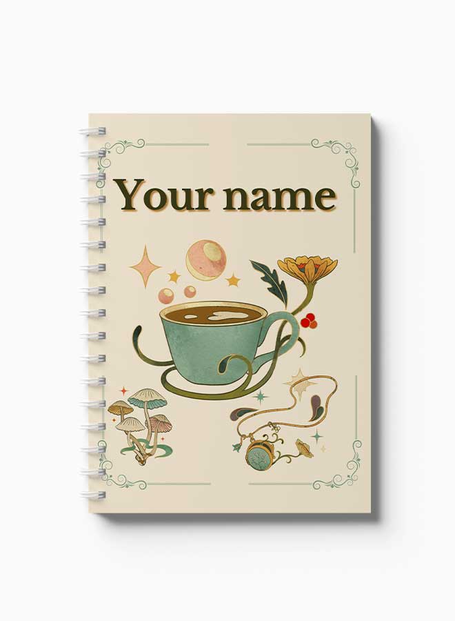 LOWHA Customizable 60 Sheet Spiral Notebook Personalized with Your Name on Coffee Hard Paper Cover Multicolour  - Image 3